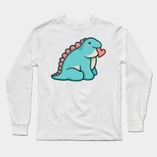 Cute Chubby Stegosaurus, Love, Dinosaur Long Sleeve T-Shirt
